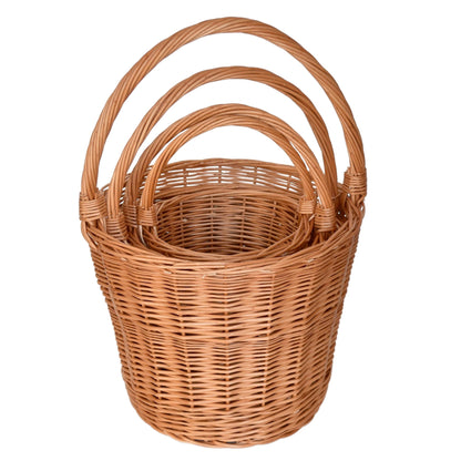 Set of wicker baskets Trháček, hand-woven from natural wicker, 4 pcs